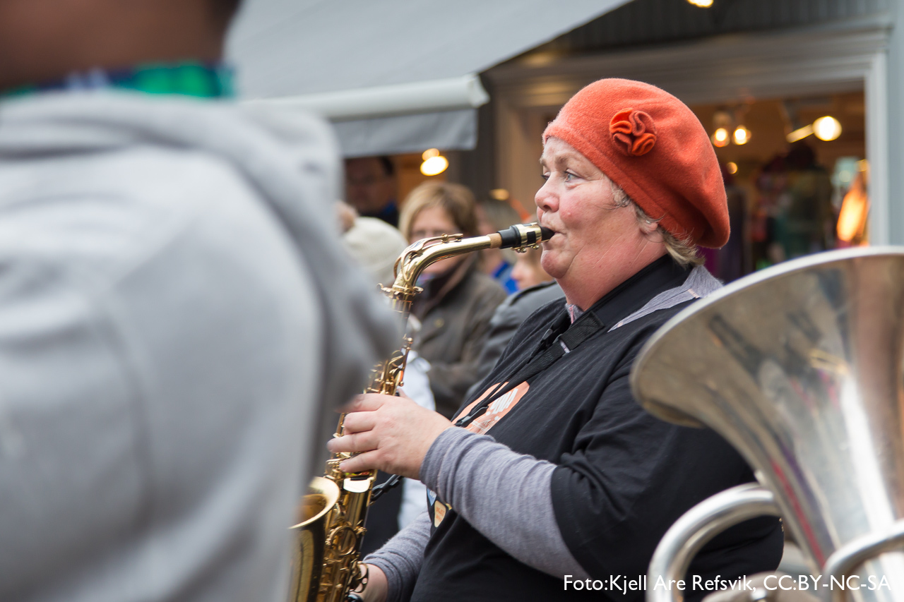 Jazzparade i Storgata i Lillehammer.