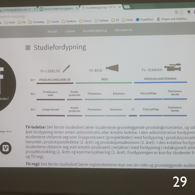 Undervisningsleder på TVF, Eirik Kaasa Eliassen forteller om hvordan fjernsynsstudiene er bygget opp.
